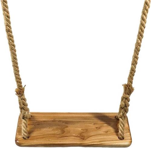 Boom Swing Stoel van Hout - Opknoping Hennep Touw - Voor Volwassenen en Kids