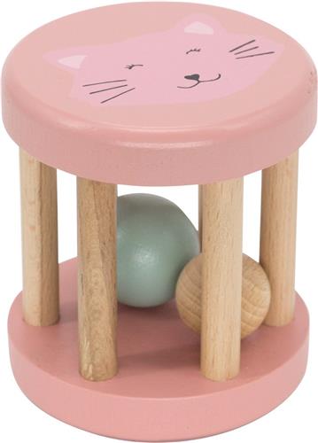 Trixie Houten Rollende Rammelaar - Mrs. Cat - Eerste speelgoed baby - Kraamcadeau - Voor Jongens & Meisjes