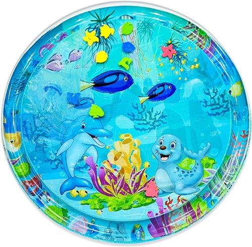 Livano Waterspeelmat - Watermat - Baby - Speelmat - Binnen - Buiten - Kraamcadeau - Opblaasbaar - Blauw