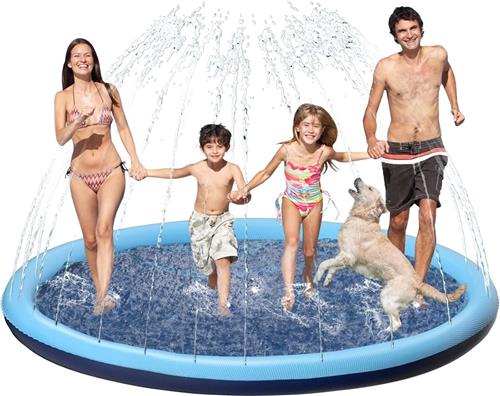 Sprinkler voor Kinderen met Antislip Functie - Water Speelgoed voor Kinderen - 200 cm Spettermat - Buiten Spelletjes - Water Spray voor Kinderen - Spetterbad voor Honden en Kinderen - Blauw