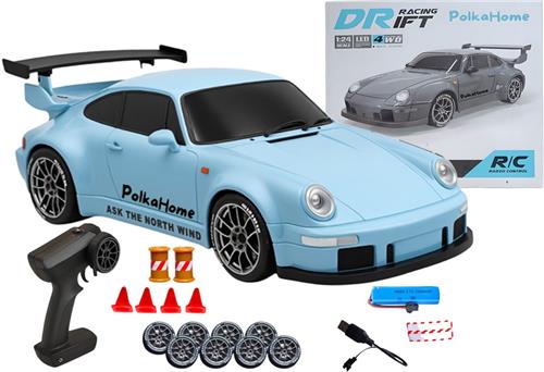 PolkaHome Zeer snelle RC auto drift - RC drift car - RC car - RC auto drift speelgoed - Drift auto afstandsbestuurbaar 20km/uur 1:24 Afstandsbediening Driftauto, 2.4Ghz 4WD Afstandsbediening Auto, bestuurbare auto, Speelgoed voor jongens en meisjes
