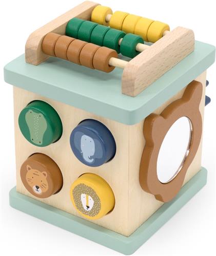 Trixie Houten Activiteitenkubus Mini - Makkelijk voor onderweg - Eerste speelgoed - Kraamcadeau - Baby Cadeau