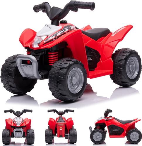 Elektrische kinderauto quad, 3km/h, kinderquad, meerijdende auto voor kinderen vanaf 18 maanden, ledlamp, speelgoed (Rood)