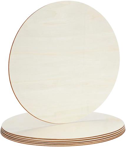 JGS ® Creatieve Natuurlijke Ronde Houten Schijven voor Knutselen en Decoratie - Set van 6 Stuks