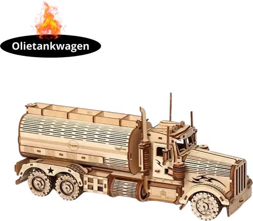 Livano Bouwpakket Hout - Kinderen - Volwassenen - Bouwpakketten Volwassenen - Boot - Houten Puzzel - 3D - Olietanker