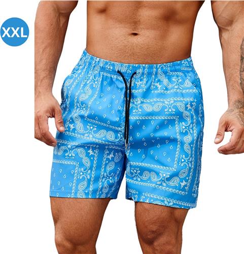Livano Zwembroek Heren - Zwem Broek Mannen - Badkleding - Zwemmen - Lichtgewicht Swim Shorts - Zomerbroek - Met Zakken - Blauw - Maat XXL