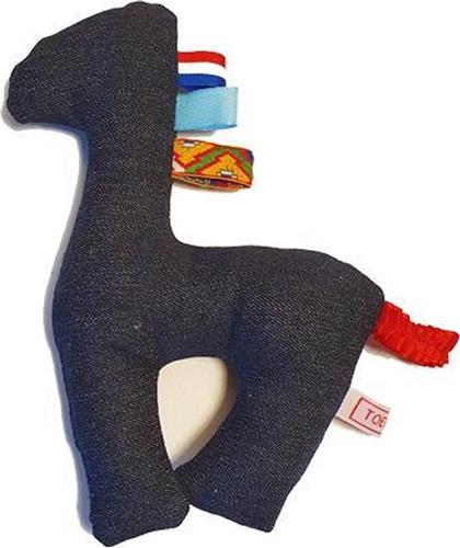 Toetie & Zo Handgemaakte Knuffel - Giraf - Giraffe - Jeans - Blauw - Multi - Speelgoed - Baby - Kind