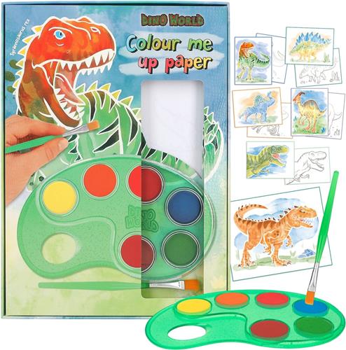 Depesche - Dino World Colour me paper up - kleurboek