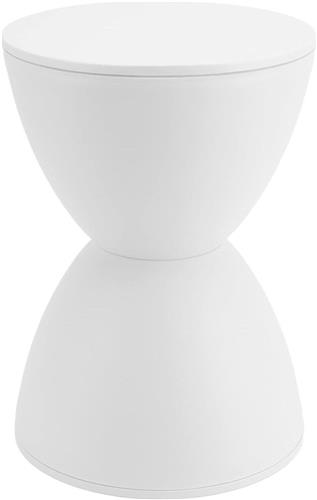 JGS Premium - Moderne zandloper bijzettafel - wit - voor binnen en buiten - woonkamer - slaapkamer - kunststof - koffietafel- terras