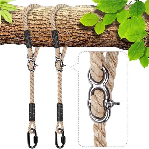 Inovra - Verstelbare Hangmat Schommel Touwen Set van 2 - 1.5m - Outdoor Boomstoel Accessoires - Draagvermogen tot 1000lbs - Off White