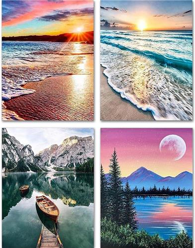 Ibenzoa® Compleet Set Schilderen op Nummer voor Volwassenen  Landschap met Kwasten en Acrylverf