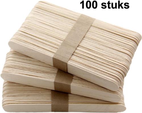 CHPN - IjsStokjes - Knutselstokjes - Knutselen - Hout - 15CM - Knutselen - Creatief met Kinderen -Knutselhoutjes - Lollystokjes - Houten stokjes - 100 stuks