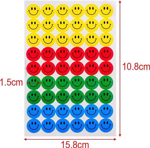 New Age Devi - Vrolijke smiley-stickers 5 vellen 54 stickers per vel