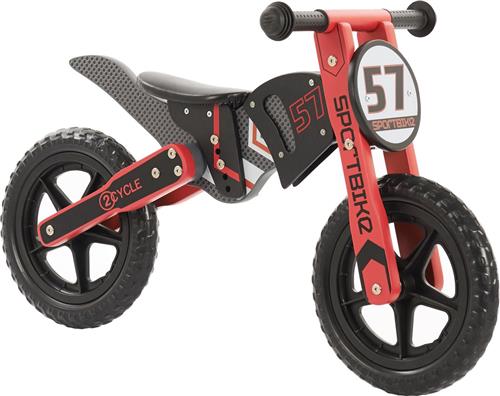 2Cycle Motor Loopfiets - Hout - Rood