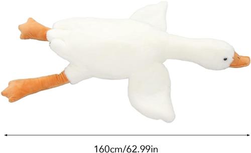 Grote Gans Knuffel 1,6 M  Zacht Pluche Zwaan Knuffeldier  Schattige Kawaii Knuffel Voor Kinderen En Volwassenen