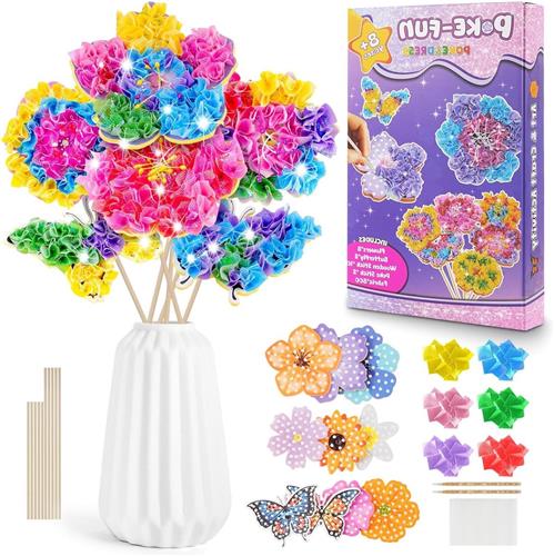 Inovra - Knutselset voor kinderen van 4-12 jaar - Knutselset voor meisjes - Bloemen knutselkoffer - Cadeau voor meisjes - Speelgoed kinderverjaardag - Bloemenboeket met 5 6 7 8 9 10 11 12 jaar . - Hobbypakket
