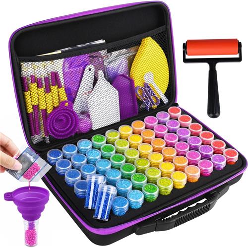 Ibenzoa® Complete Set voor Diamond Painting met 60 Vakken Opbergdoos en Accessoires