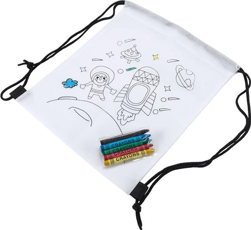 Kleurboekje met Potloden en Tas met Raketprint (95097)