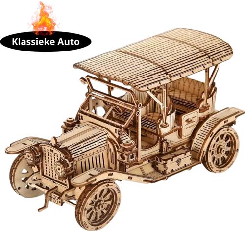 Livano Bouwpakket Hout - Kinderen - Volwassenen - Bouwpakketten Volwassenen - Boot - Houten Puzzel - 3D - Klassieke Auto