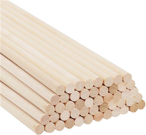 Unyqoos ® Natuurlijke Houten Ronde Stokken voor Creatieve Projecten en Decoratie - 30 cm Lang