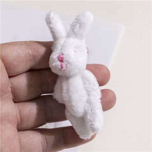 CHPN - Mini Konijntjes - 4 kleine konijnenknuffels - 6CM hoog - 4 stuks - Pasen - Paasdecoratie - Konijnen - Wit - Schattige decoratie