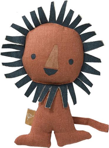 Fresk Rammelaar - 15 x 12 cm - Babyspeeltje - Kraamcadeau - Stimuleert Zintuigen - Baby Cadeau - Bruin - Lion
