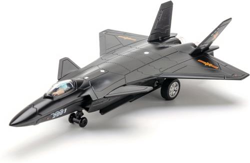 Nivard Vliegtuig Speelgoed - Straaljager Vliegtuig - Straaljager Model - Model Vliegtuig - Metaal - J20-Zwart