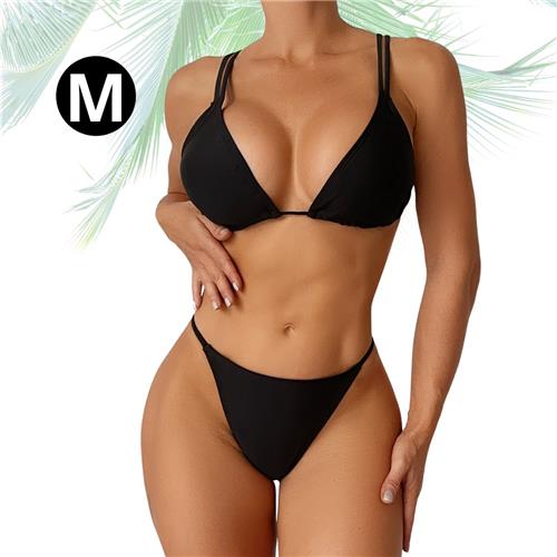 Livano Bikini Dames - Meisjes Bikini - Badpak - Push Up - Vrouwen Badkleding - Zwemmen - Sexy Set - Top & Broekje - Zwart - Maat M
