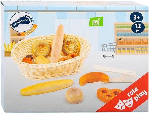 Small Foot - Kunststof Broodmand met Speeleten Brood, 12dlg.