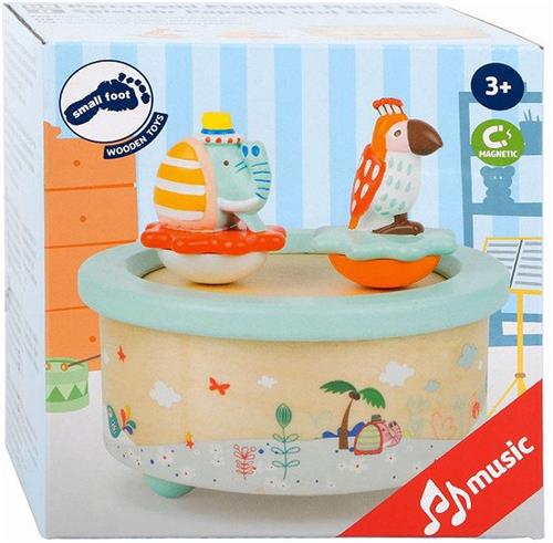 Small Foot - Houten Muziekdoos Papegaai en Olifant