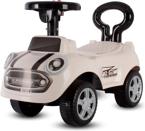 sun baby Loopauto vanaf 1 jaar, auto voor babys, indoor kinderauto met geluiden, grote kunststof wielen, Kantelbeveiliging, beperkt draaivermogen (Wit)
