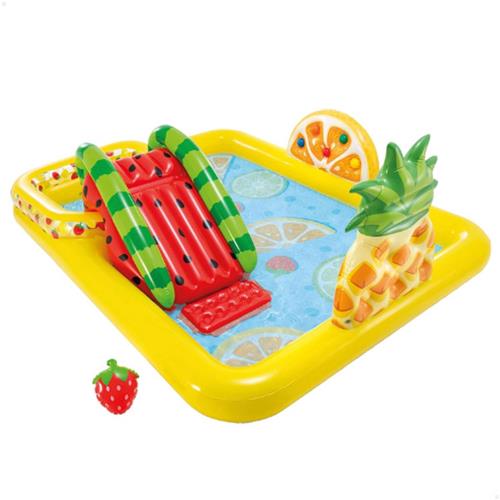 Fun'n Fruity Waterspeelset  Kinderzwembad Met Glijbaan  244x191x91 Cm  Spetterend Plezier Voor De Zomer  Ideaal Voor Buiten En In De Tuin