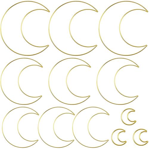 Ibenzoa® Handgemaakte Decoratieve Metalen Maanringen voor Dromenvangers, Macramé en Wandkunst, Set van 12 Stuks