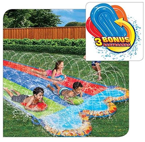 Unyqoos® Supersnelle Drievoudige Water glijmat voor Kinderen met Opblaasbare Bodyboards