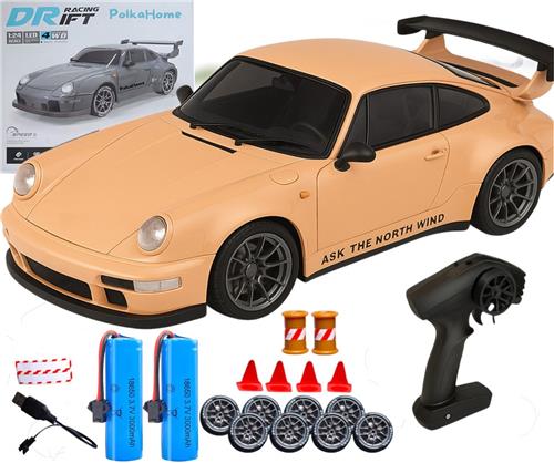 PolkaHome® Zeer snelle RC auto drift- RC drift car- RC car speelgoed- Drift auto afstandsbestuurbaar 20km/uur 1:24 Afstandsbediening Driftauto, inclusief 2 batterijen, 2.4Ghz 4WD bestuurbare Auto, Speelgoed voor jongens en meisjes