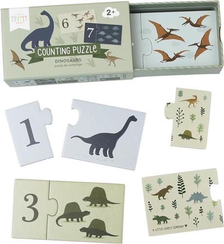 A Little Lovely Company- Telpuzzel: Dinosaurussen - leren tellen - kleuters - puzzel