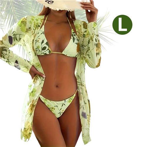 Livano Bikini Dames - Meisjes Bikini - Badpak - Push Up - Vrouwen Badkleding - Zwemmen - Sexy Set - Top & Broekje - Groen - Maat L