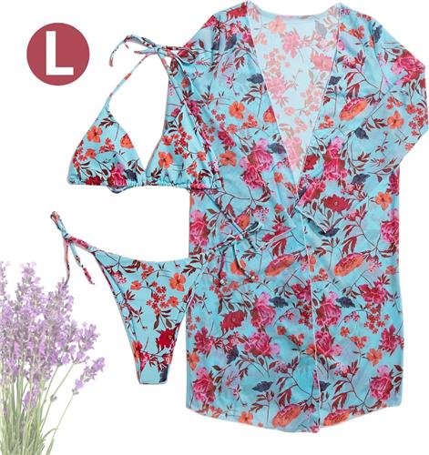 Livano Bikini Dames - Meisjes Bikini - Badpak - Push Up - Vrouwen Badkleding - Zwemmen - Sexy Set - Top & Broekje - Diep Hemelsblauw - Maat L
