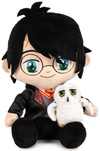 Harry Potter Zittend met Hedwig Pluche Knuffel 30 cm - Speelgoed Knuffels voor Kinderen Jongens Meisjes - Ron Weasley, Hermione Granger, Voldemort, Hagrid, Snape, Dumbledore