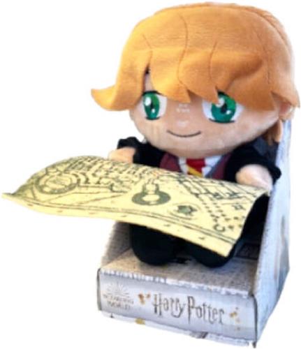Ron Weasley Zittend met Kaart Harry Potter Pluche Knuffel 25 cm - Speelgoed Knuffels - Knuffelpop voor Kinderen Jongens Meisjes - Ron, Hermione, Voldemort, Hagrid, Snape, Dumbledore, Dobby