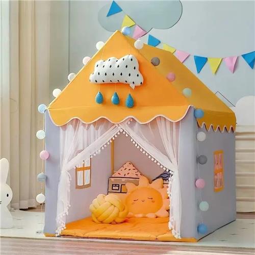 Nivard Speeltent - Meisjes - Jongens - Pop Up - Speelhuis - Speelhuisje Voor Binnen - Geel