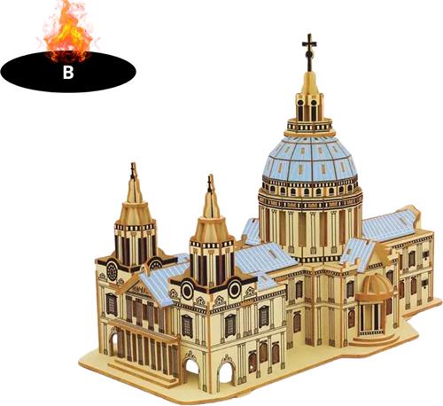 Nivard Bouwpakket Hout - Kinderen - Volwassenen - Bouwpakketten Volwassenen - Boot - Houten Puzzel - 3D - St-Paulus Kathedraal