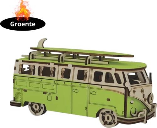 Bovista Bouwpakket Hout - Kinderen - Volwassenen - Bouwpakketten Volwassenen - Boot - Houten Puzzel - 3D - Camper - Groen