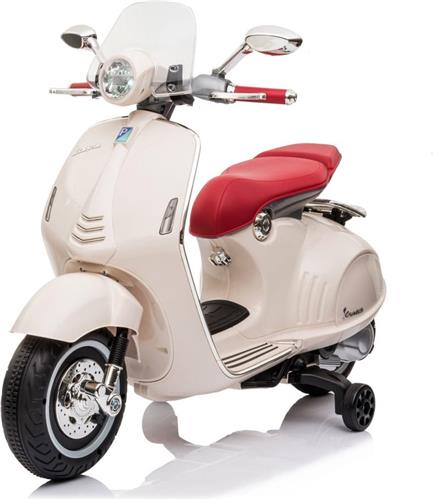 Vespa elektrische kinderauto vanaf 18 maanden, kindermotor elektrisch, elektrische voertuigen 1x35W, 3km/h (Wit)