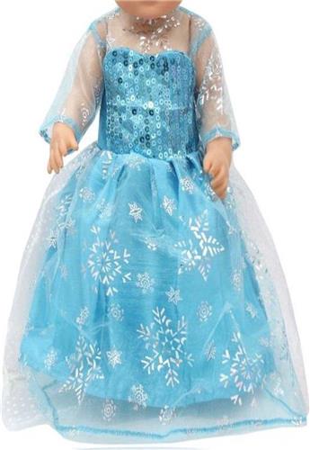 CHPN - Poppenjurk - Jurk voor je pop - Jurk zoals Elsa van Frozen - Poppenjurkje - Perfect voor poppen van 43 cm - Doll dress - Prinsessenjurk voor de pop