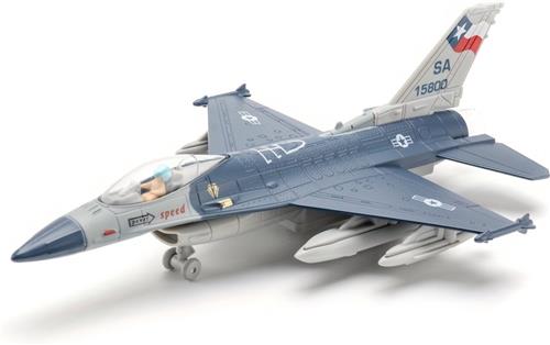 Bovista Vliegtuig Speelgoed - Straaljager Vliegtuig - Straaljager Model - Model Vliegtuig - Metaal - F16-Blauw