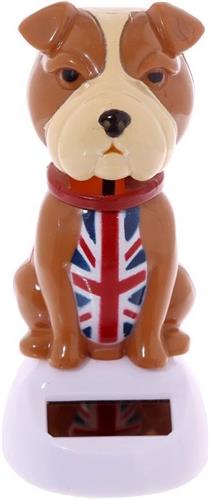 Solar UK Bulldog hond. De hond beweegt bij zonlicht en kunstlicht.