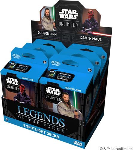Star Wars Unlimited TCG  Legends of the Force Spotlight Deck  Qui-Gon Jinn & Darth Maul  Display met 6 Decks  Engelstalig Kaartspel  Ready to Play