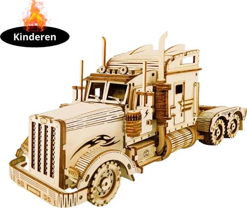Livano Bouwpakket Hout - Kinderen - Volwassenen - Bouwpakketten Volwassenen - Boot - Houten Puzzel - 3D - Vrachtwagen