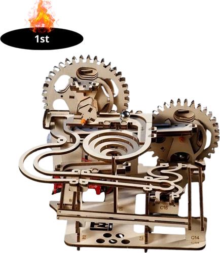 Livano Bouwpakket Hout - Kinderen - Volwassenen - Bouwpakketten Volwassenen - Boot - Houten Puzzel - 3D - Mechanisch Spoorbal